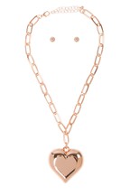 Necklace With Heart Pendant And Earring