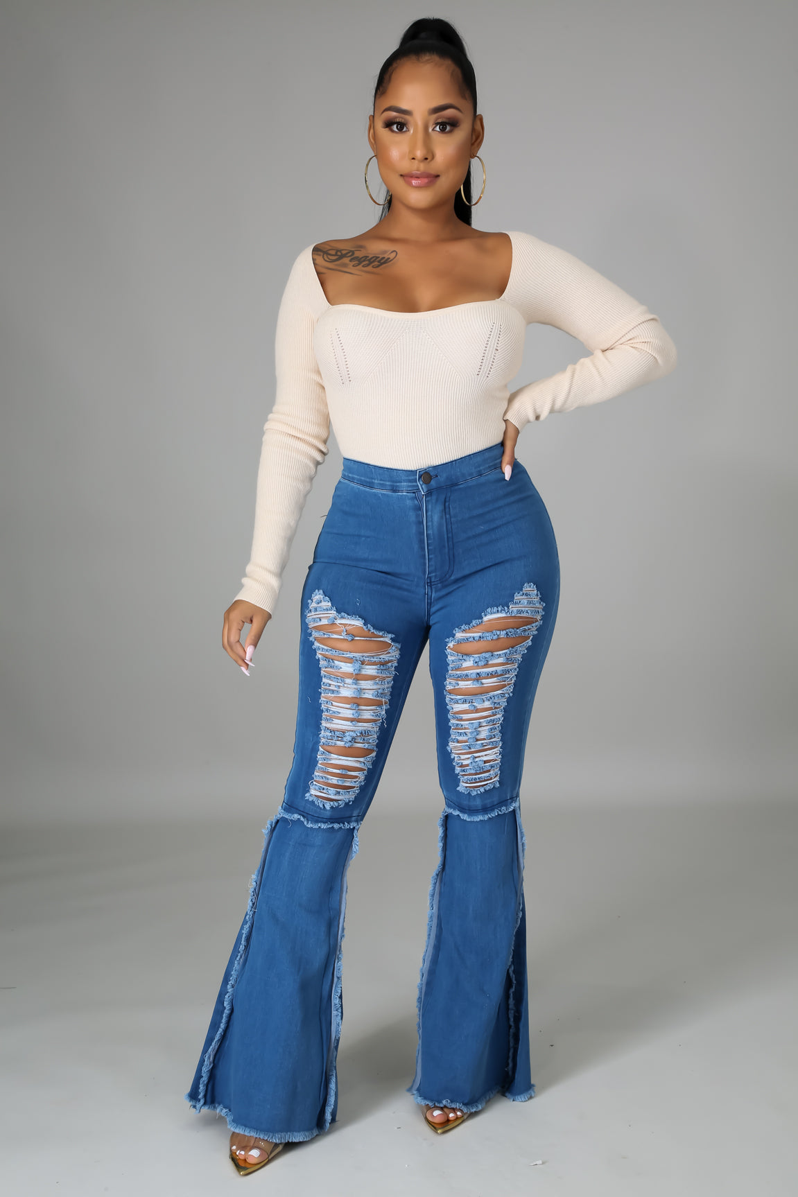 Flare Leg Denim Jeans