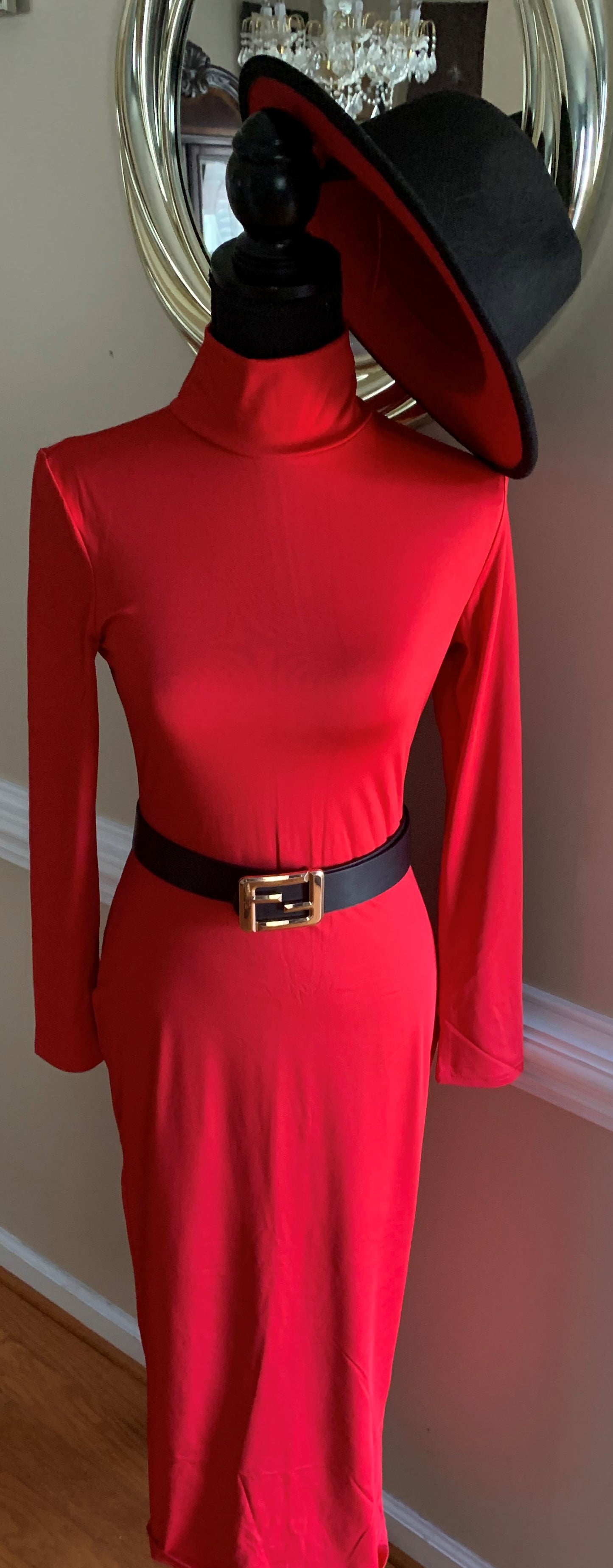 Turtleneck Long Sexy Body-con Dress With Long Sleeve