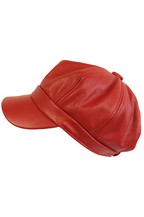 Leather “Newsboy” Hat