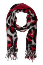 Leopard Print Scarf with Fringe