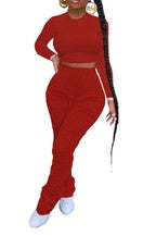 Women's Casual Two Piece Stacked Sweat Suits