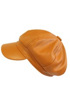 Leather “Newsboy” Hat